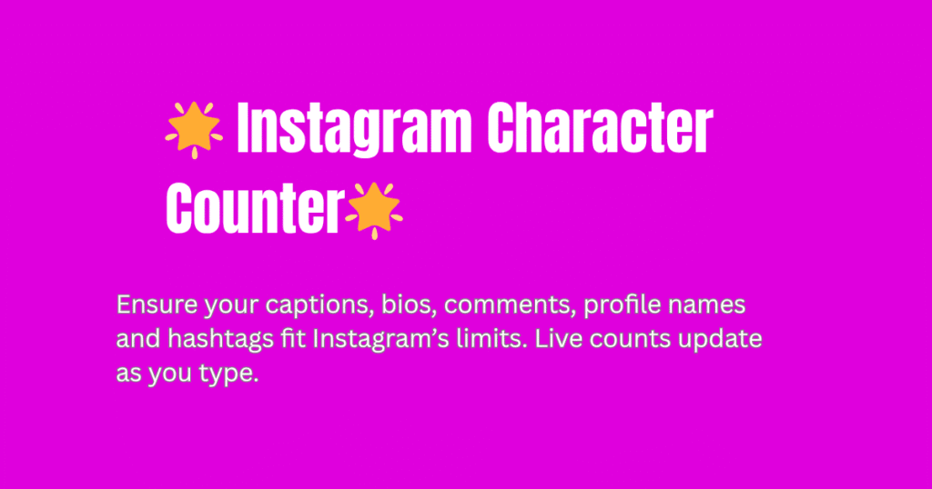 Instagram Character Counter